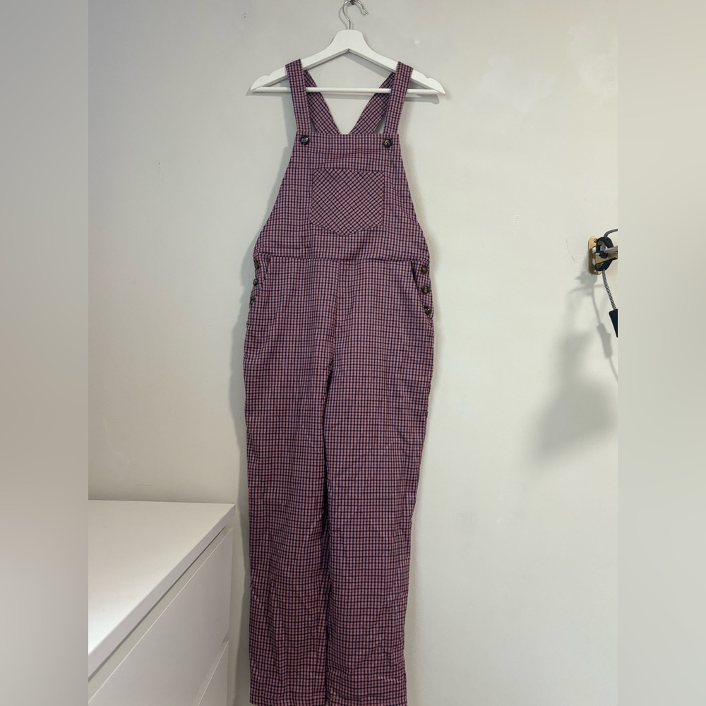 FRNCH Paris Mahe pink plaid jumpsuit